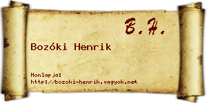 Bozóki Henrik névjegykártya
