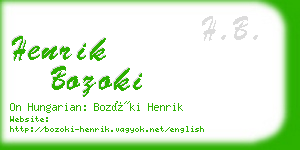 henrik bozoki business card